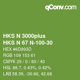 Farbcode: HKS N 3000plus - HKS N 67 N-100-30 | qconv.com