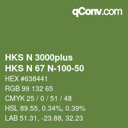 Farbcode: HKS N 3000plus - HKS N 67 N-100-50 | qconv.com
