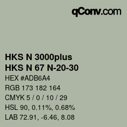 カラーコード: HKS N 3000plus - HKS N 67 N-20-30 | qconv.com