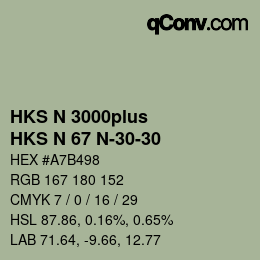 Farbcode: HKS N 3000plus - HKS N 67 N-30-30 | qconv.com