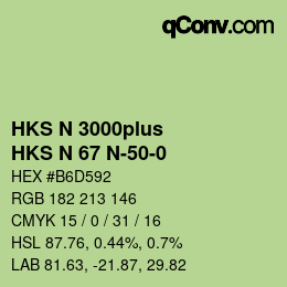 カラーコード: HKS N 3000plus - HKS N 67 N-50-0 | qconv.com