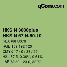 Farbcode: HKS N 3000plus - HKS N 67 N-60-10 | qconv.com