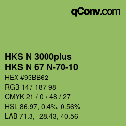 Color code: HKS N 3000plus - HKS N 67 N-70-10 | qconv.com