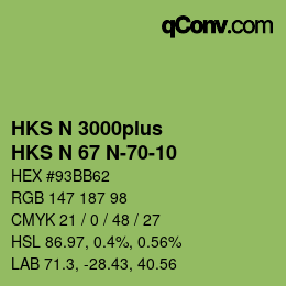 Farbcode: HKS N 3000plus - HKS N 67 N-70-10 | qconv.com