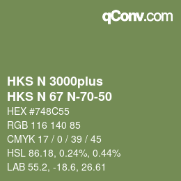 カラーコード: HKS N 3000plus - HKS N 67 N-70-50 | qconv.com