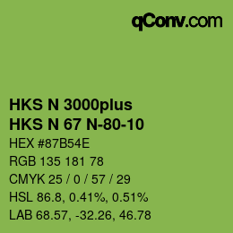 カラーコード: HKS N 3000plus - HKS N 67 N-80-10 | qconv.com