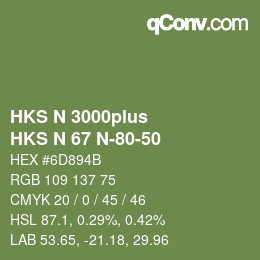 Farbcode: HKS N 3000plus - HKS N 67 N-80-50 | qconv.com