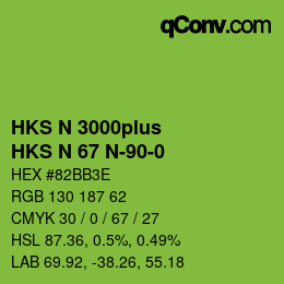 Farbcode: HKS N 3000plus - HKS N 67 N-90-0 | qconv.com