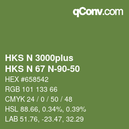 Color code: HKS N 3000plus - HKS N 67 N-90-50 | qconv.com