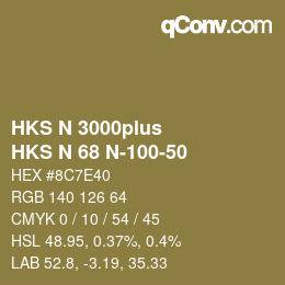 Color code: HKS N 3000plus - HKS N 68 N-100-50 | qconv.com