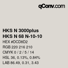 Código de color: HKS N 3000plus - HKS N 68 N-10-10 | qconv.com