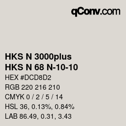 Code couleur: HKS N 3000plus - HKS N 68 N-10-10 | qconv.com