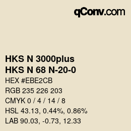 Código de color: HKS N 3000plus - HKS N 68 N-20-0 | qconv.com