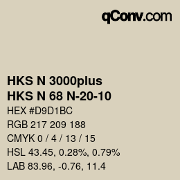 Código de color: HKS N 3000plus - HKS N 68 N-20-10 | qconv.com