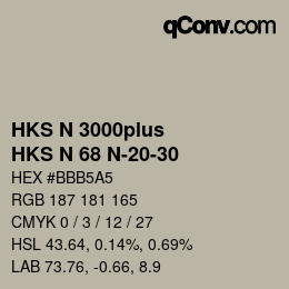 Color code: HKS N 3000plus - HKS N 68 N-20-30 | qconv.com