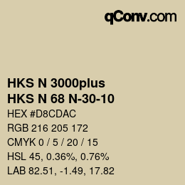 Farbcode: HKS N 3000plus - HKS N 68 N-30-10 | qconv.com