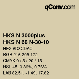 Color code: HKS N 3000plus - HKS N 68 N-30-10 | qconv.com