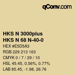 Color code: HKS N 3000plus - HKS N 68 N-40-0 | qconv.com