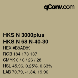 Color code: HKS N 3000plus - HKS N 68 N-40-30 | qconv.com