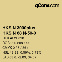 Código de color: HKS N 3000plus - HKS N 68 N-50-0 | qconv.com