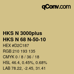 Code couleur: HKS N 3000plus - HKS N 68 N-50-10 | qconv.com