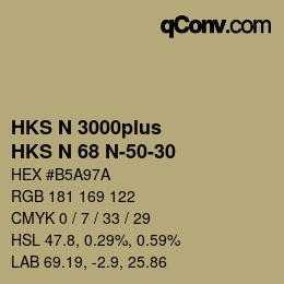 Farbcode: HKS N 3000plus - HKS N 68 N-50-30 | qconv.com