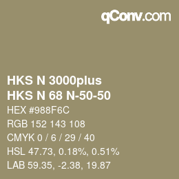 Color code: HKS N 3000plus - HKS N 68 N-50-50 | qconv.com