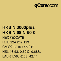Farbcode: HKS N 3000plus - HKS N 68 N-60-0 | qconv.com