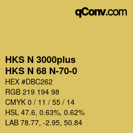 Color code: HKS N 3000plus - HKS N 68 N-70-0 | qconv.com