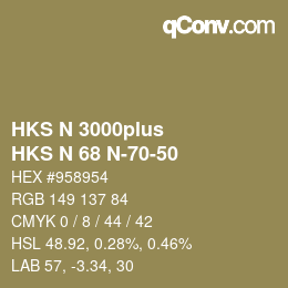 Color code: HKS N 3000plus - HKS N 68 N-70-50 | qconv.com