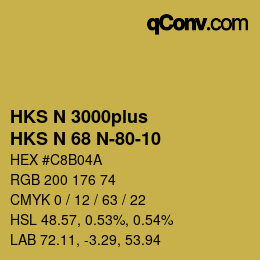 Color code: HKS N 3000plus - HKS N 68 N-80-10 | qconv.com