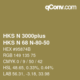 Código de color: HKS N 3000plus - HKS N 68 N-80-50 | qconv.com