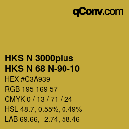 Color code: HKS N 3000plus - HKS N 68 N-90-10 | qconv.com