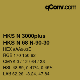 Code couleur: HKS N 3000plus - HKS N 68 N-90-30 | qconv.com