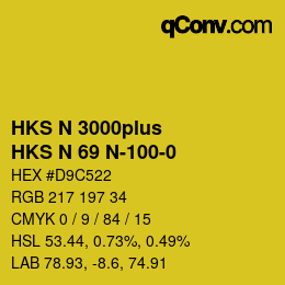 Color code: HKS N 3000plus - HKS N 69 N-100-0 | qconv.com