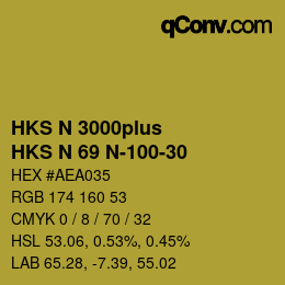 Color code: HKS N 3000plus - HKS N 69 N-100-30 | qconv.com