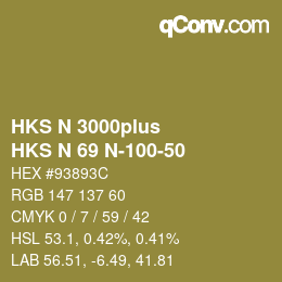 Código de color: HKS N 3000plus - HKS N 69 N-100-50 | qconv.com