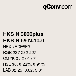 Color code: HKS N 3000plus - HKS N 69 N-10-0 | qconv.com