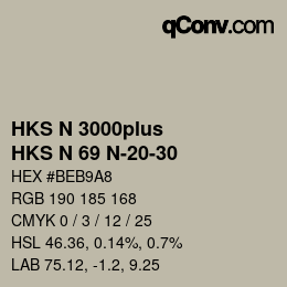 Code couleur: HKS N 3000plus - HKS N 69 N-20-30 | qconv.com