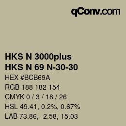 Color code: HKS N 3000plus - HKS N 69 N-30-30 | qconv.com