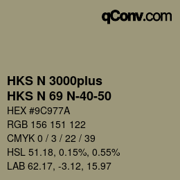 Color code: HKS N 3000plus - HKS N 69 N-40-50 | qconv.com
