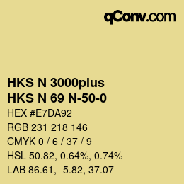 Código de color: HKS N 3000plus - HKS N 69 N-50-0 | qconv.com