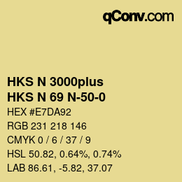Color code: HKS N 3000plus - HKS N 69 N-50-0 | qconv.com