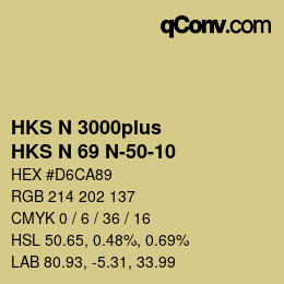 Código de color: HKS N 3000plus - HKS N 69 N-50-10 | qconv.com