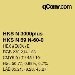 Code couleur: HKS N 3000plus - HKS N 69 N-60-0 | qconv.com