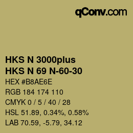 Color code: HKS N 3000plus - HKS N 69 N-60-30 | qconv.com