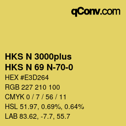 Color code: HKS N 3000plus - HKS N 69 N-70-0 | qconv.com