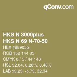 Código de color: HKS N 3000plus - HKS N 69 N-70-50 | qconv.com