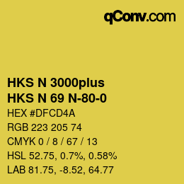颜色代码: HKS N 3000plus - HKS N 69 N-80-0 | qconv.com