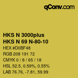 Código de color: HKS N 3000plus - HKS N 69 N-80-10 | qconv.com